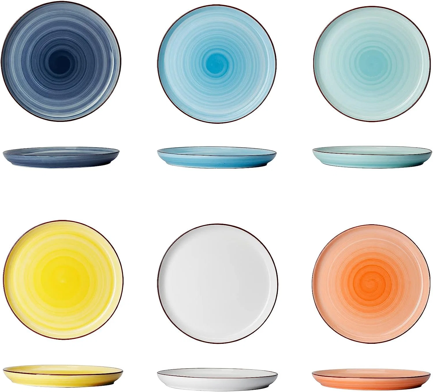 Vente en gros rond céramique porcelaine de style porcelaine de couleur bleue et blanche céramique Assiette vaisselle
