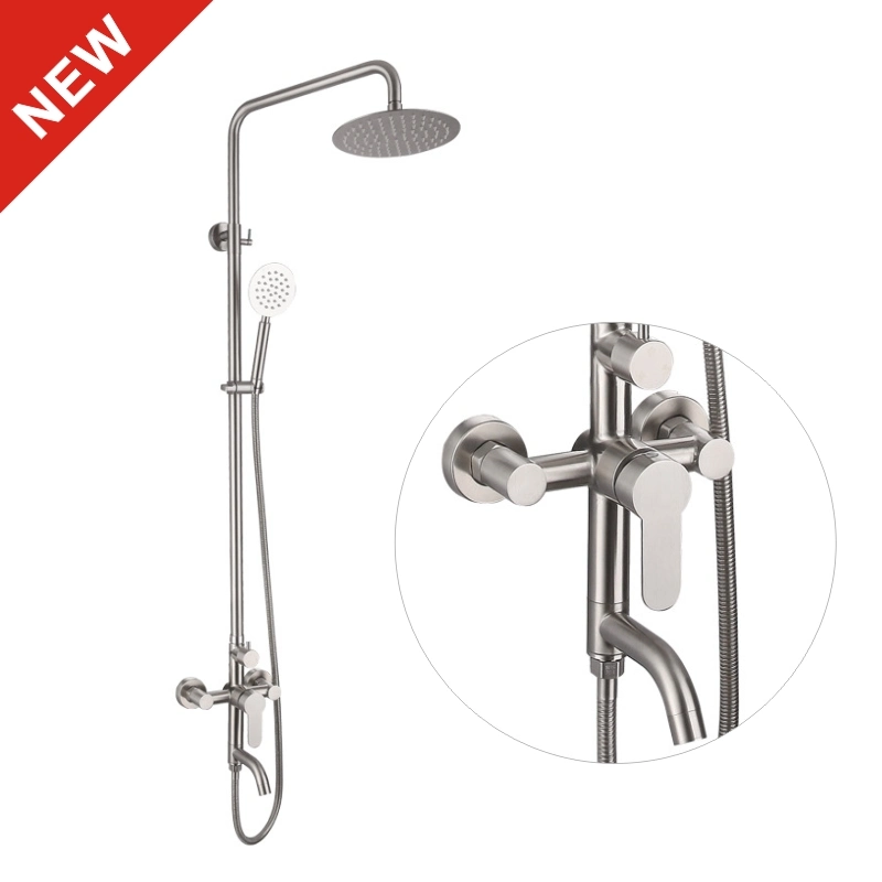 Guangdong Kaiping Professional Edelstahl 304 Niederschlag Dusche Kopf Wand Einbaubadezimmer Verdeckter Mixer Dusche-Set