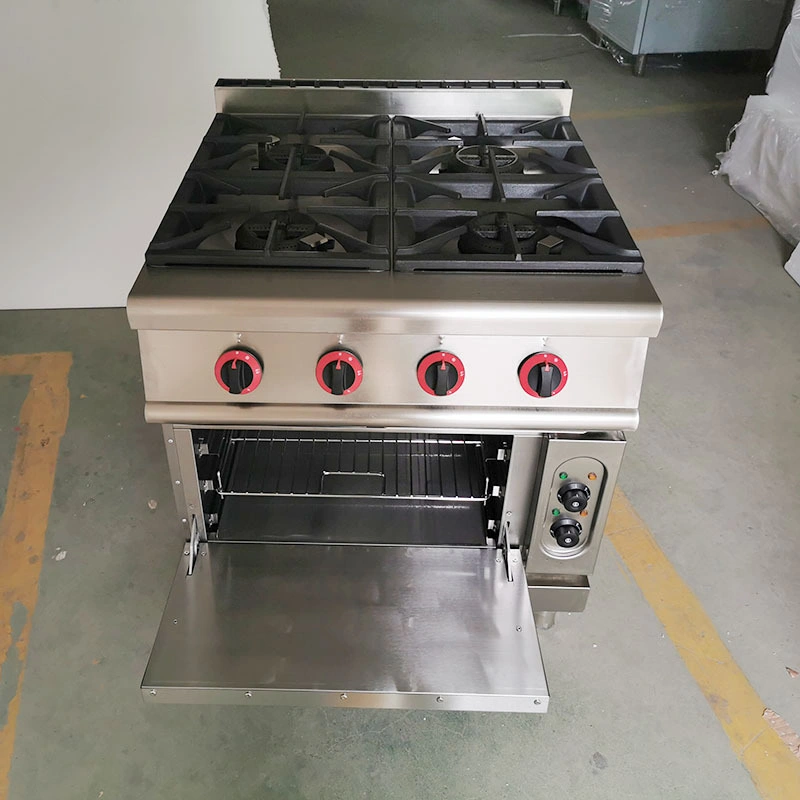 La gama 4 quemador de gas de cocina con horno de gas comercial equipamiento de cocina