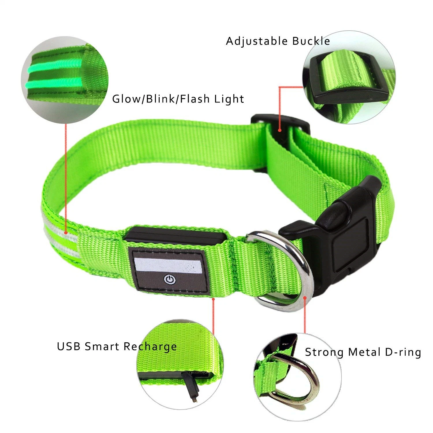 New Factory Wholesale/Supplier LED Pet Collar Rechargeable