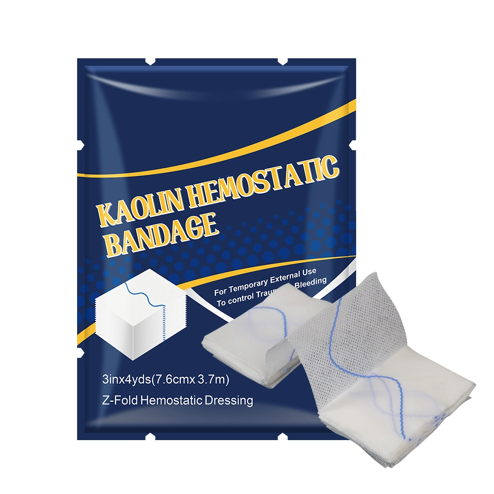 Chinese Manufacture Medical Kaolin Hemostatic Gauze Cotton Gauze for Emergency Hemostatic Wound Care