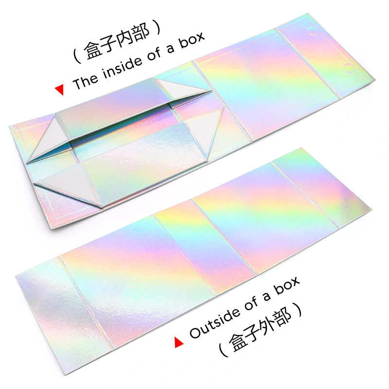 Foldable Luxury Blue/Silver/Colored Laser Paper Gift Packaging Magnetic Jewelry Paper Box