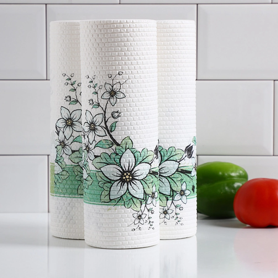 High Water Absorption Reusable Kitchen Cleaning Wipe Cloth Roll