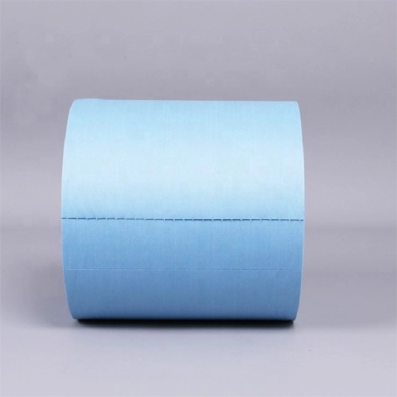 Lint Free 60GSM 30X50cm Grease Absorbing Industrial Blue Industrial Cleanroom Workshop Dust Free Cleaning Wipes Roll