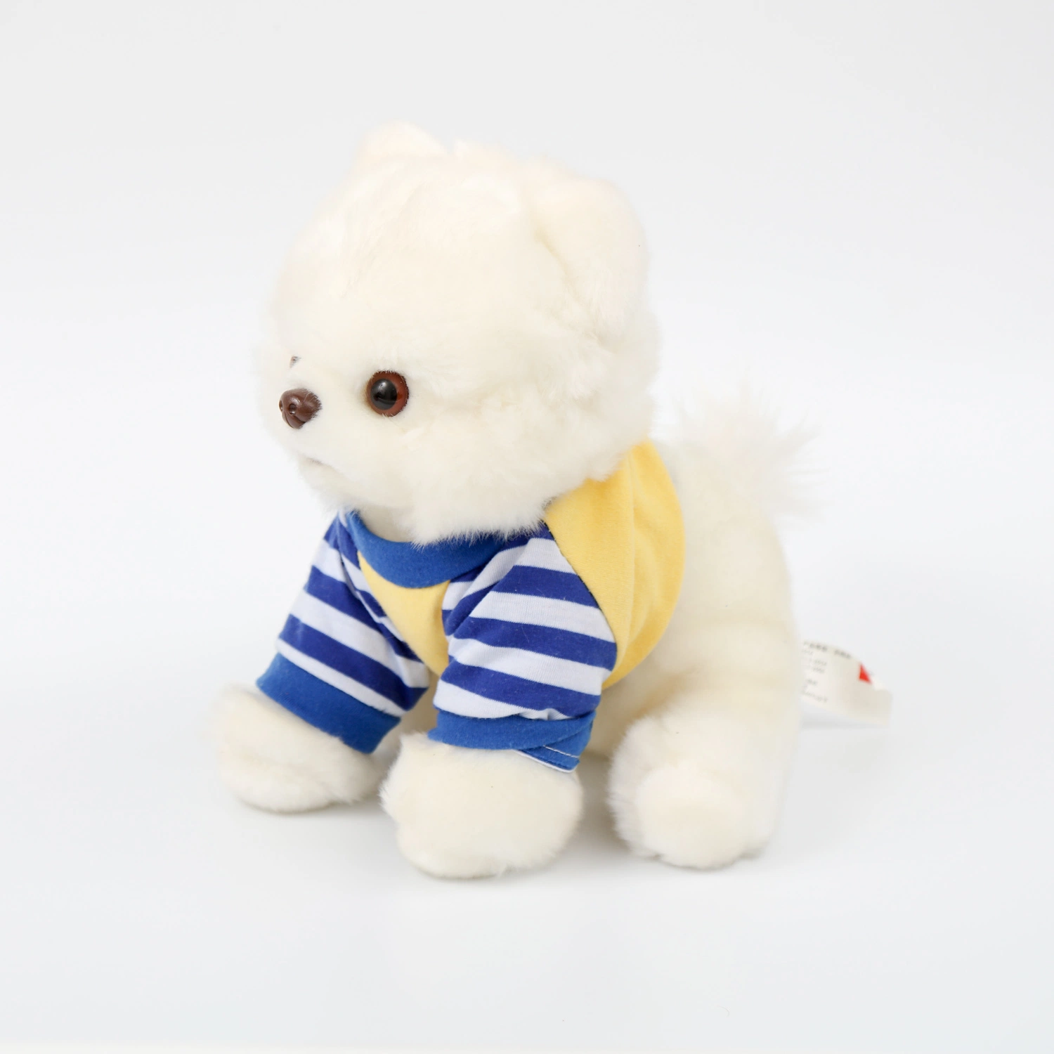 Wearing Shirt Furry White Animal Toy Stuffed Cute Dog Plush