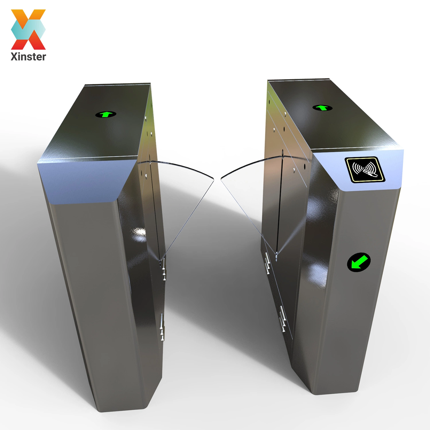 Office Gate Security Entrance Management RFID Card Access Control System Vertical Flap Barrier Turnstile Gate