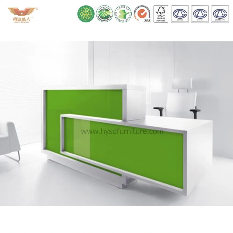 Modern Customized White Office Wood Standing Reception Desk (R11)