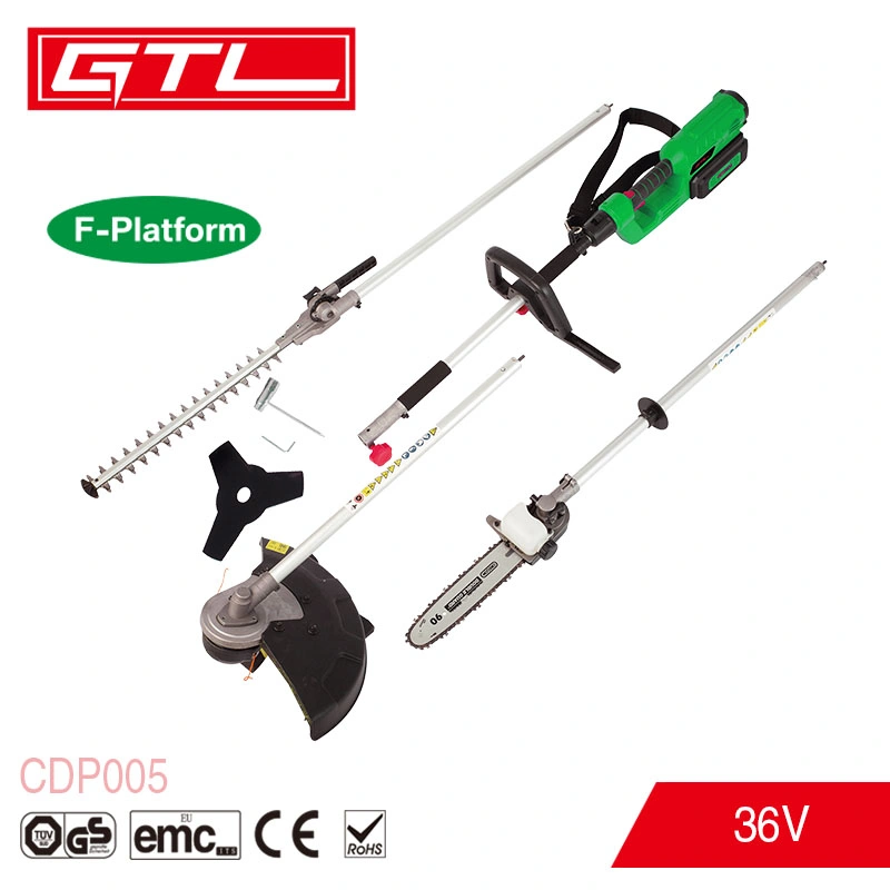 Lithium Battery 36V 4 in 1 Multi Fuction Garden Tools, Gasoline Grass Trimmer, Chain Saw, Hedge Trimmer, Brush Cutter (CDP005)