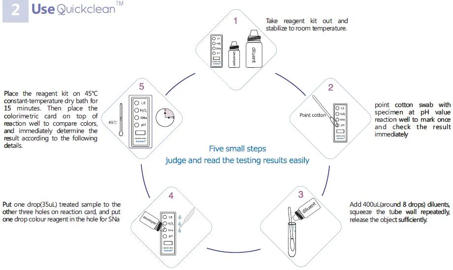 Singclean High Sensitivity Early Result Dry Chemical Enzymatic Reaction BV Vaginitis Test Kit for Sexually Transmitted Disease