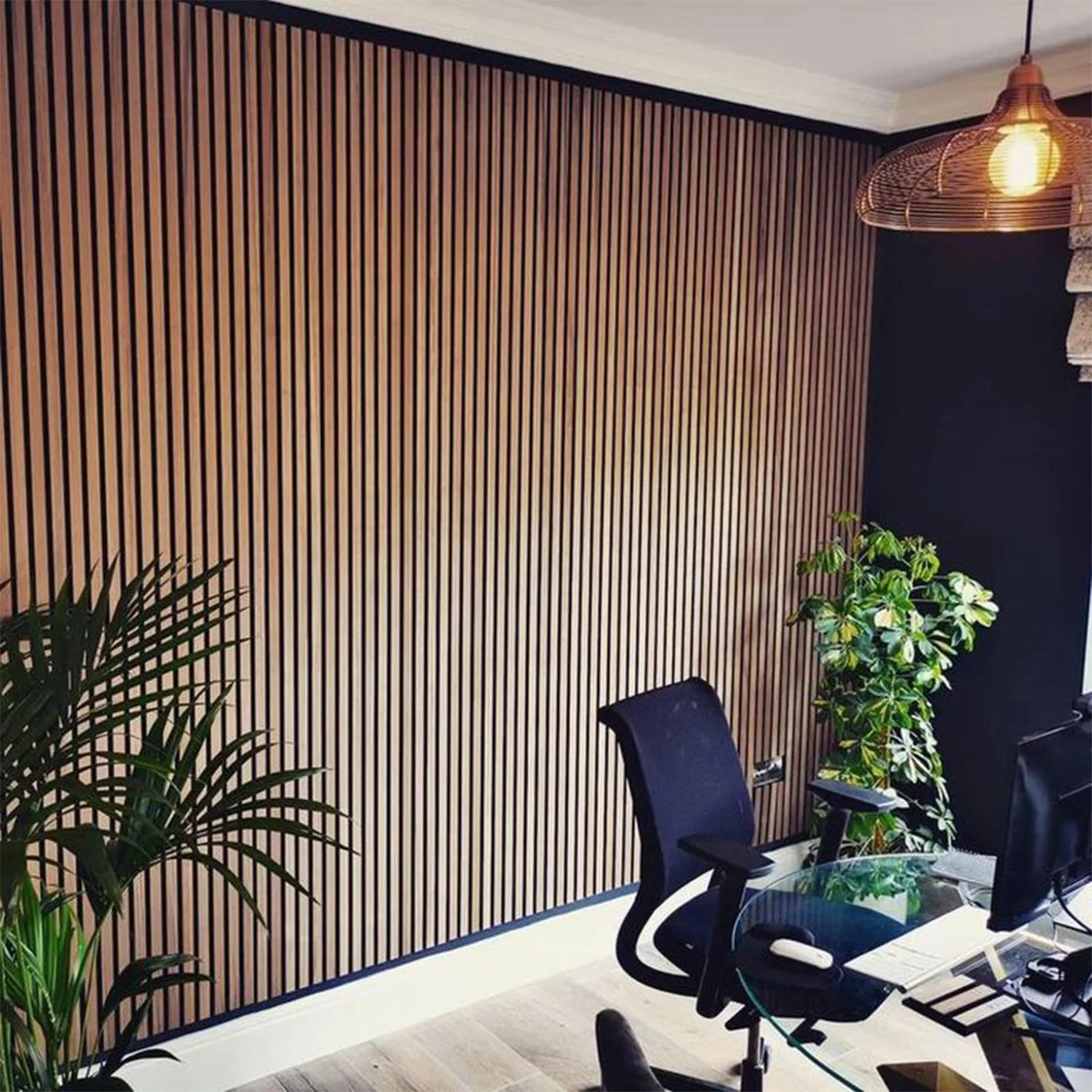 Wooden Grille American Sound Blocking Standards Straight Edge Fabric Material Acoustic Absorption Panels