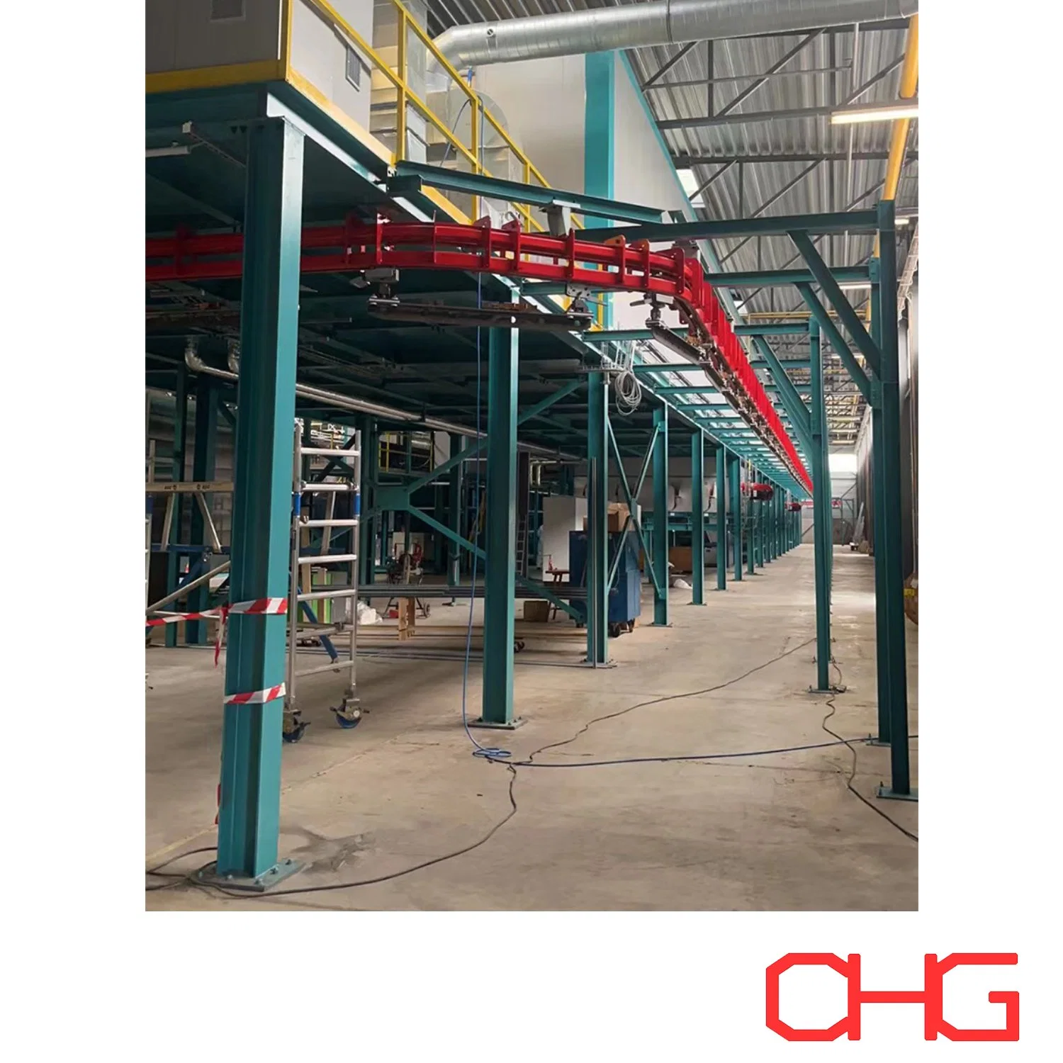 Power & Free Overhead Conveyor System for Steel Parts Coating Production Line