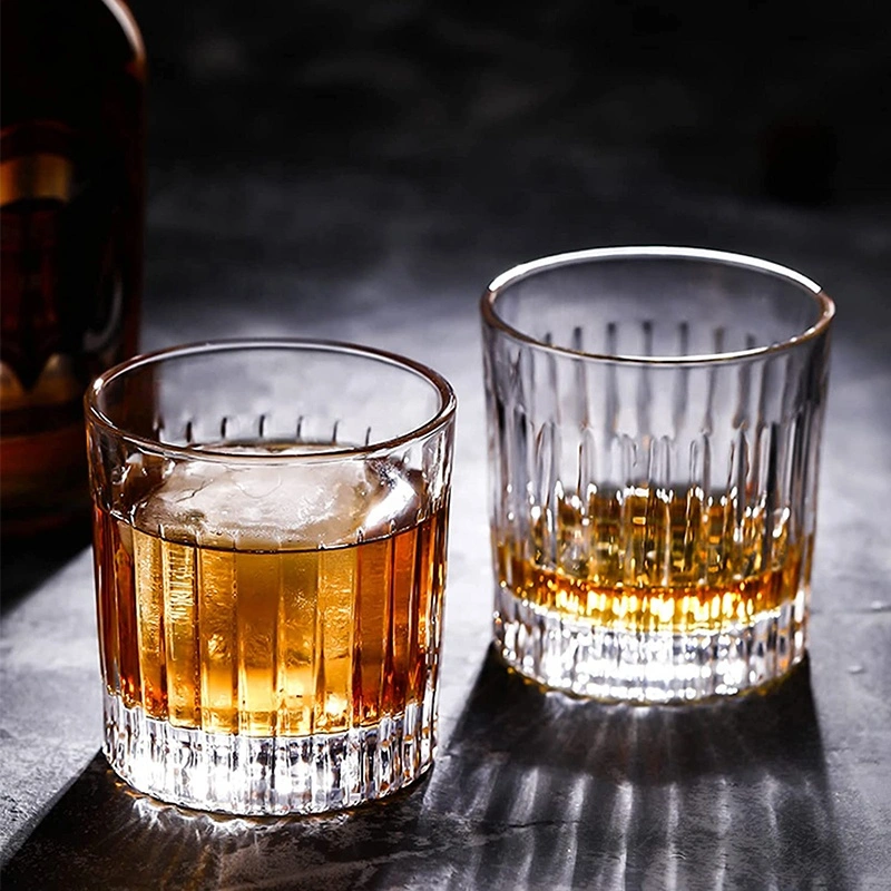 Tasse à bière en verre à whisky de style européen en cristal taillée d'épaisseur Bar à vin Brandy