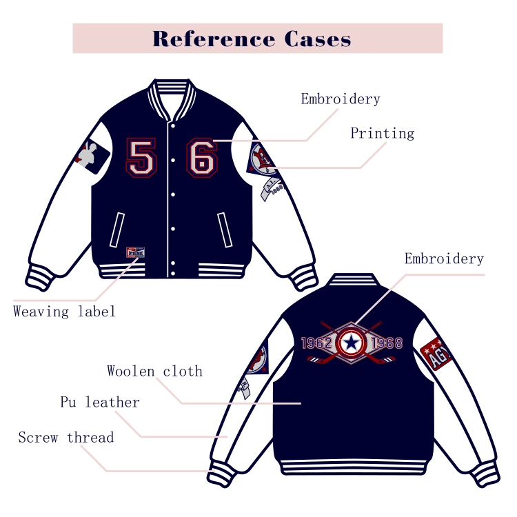 OEM Custom Spring-Autumn broderie doux de gros hommes Varsity Jacket actuel