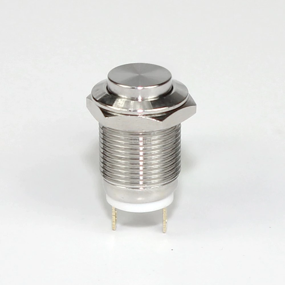 12mm 2pin Momentary Stainless Steel Metal Push Button Switch