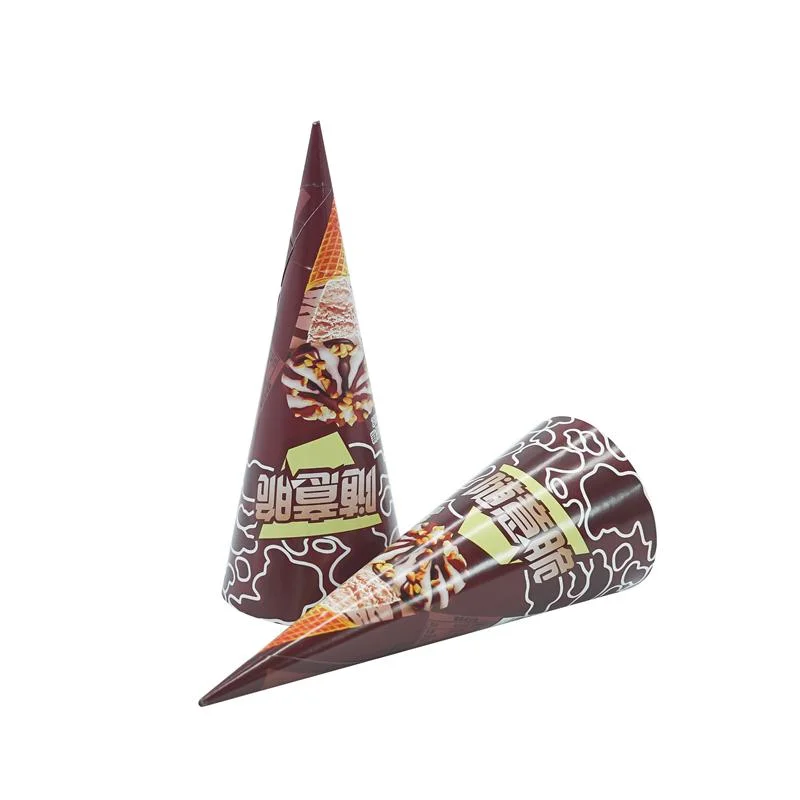 Custom Printed Disposable Ice Cream Aluminum Foil Paper Cone Sleeve