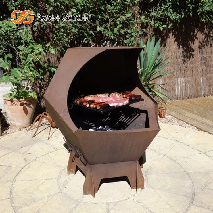 Corten Steel Barbeque Fire Table Durable BBQ Grill