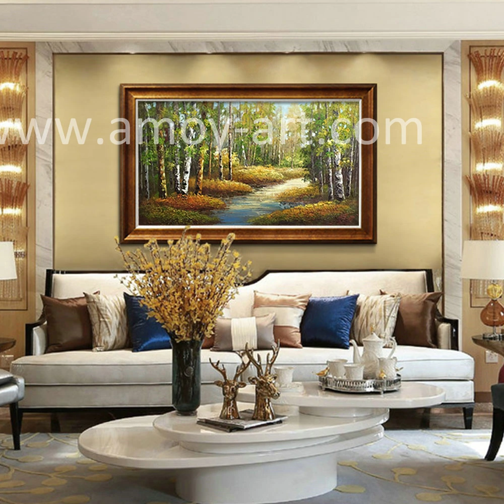 Birch Tree Oil Paintings on Canvas for Home Decor