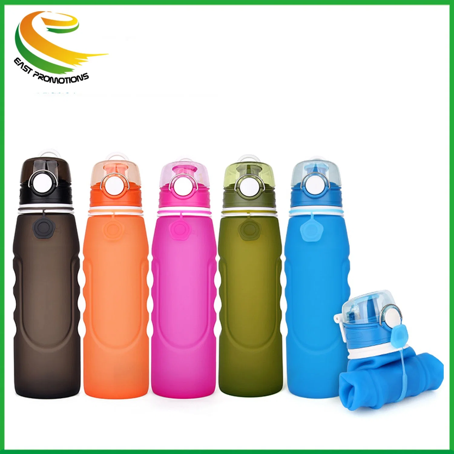 Las botellas de agua 550ml silicona Plegable Portátil retráctil Botella de agua de piscina telescópica gimnasio yoga Viajes Deporte herramientas plegables