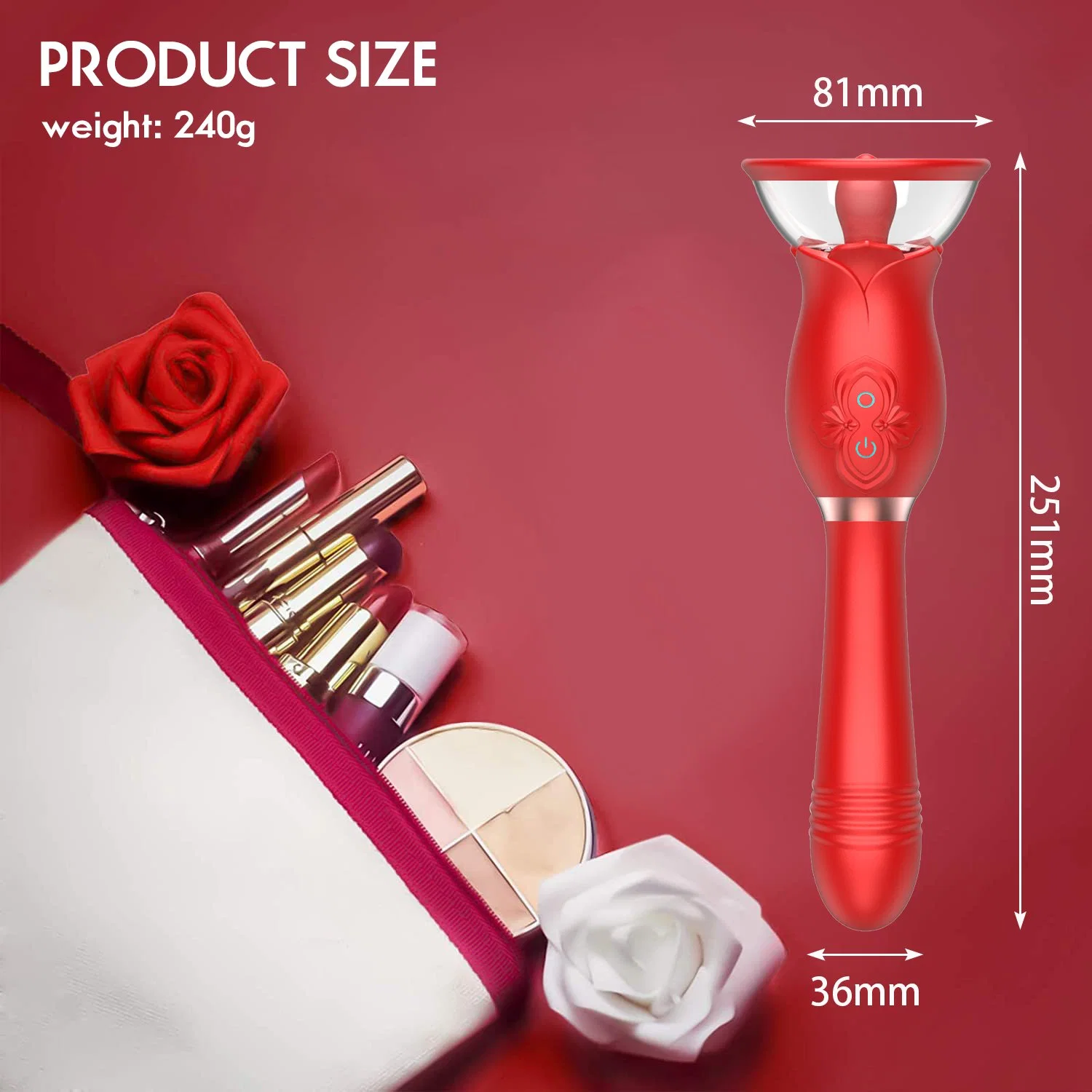 Top fábrica al por mayor Rosa Roja chupar de Juguetes Vibrador chupar clítono Vibrador Rose Licking Vibrador Massager