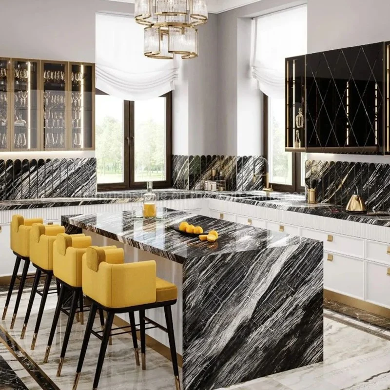 Luxury Stone Black and White Marble Kitchen Countertop