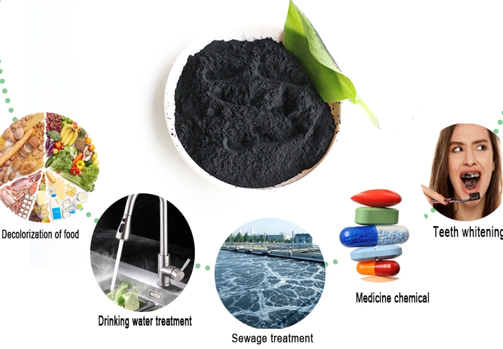 China Fornecedor 200 mesh com base de carvão activado em pó para tratamento de água