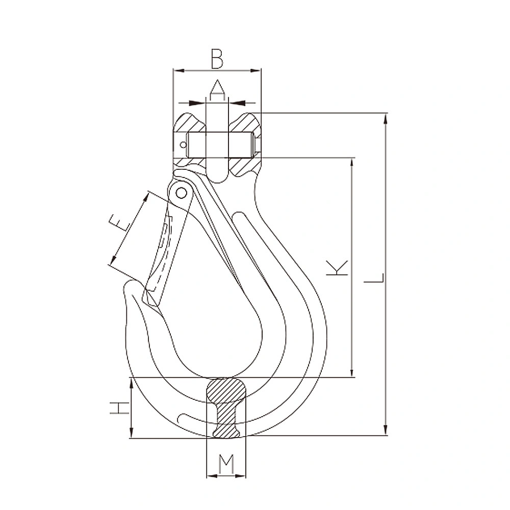 Tp-8-104 G80 Eslinga mosquetón gancho para el hardware de rigging GRADO 80