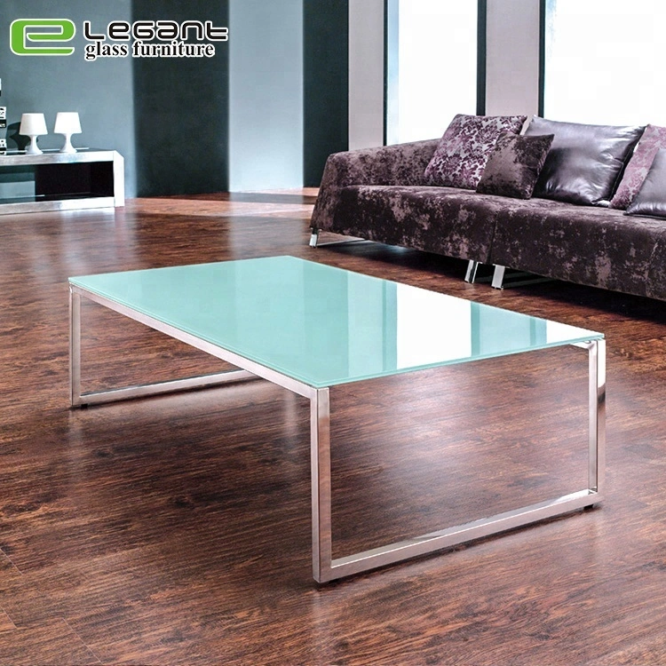 Modern Living Room Furniture Luxury Stainless Steel Glass Coffee Table