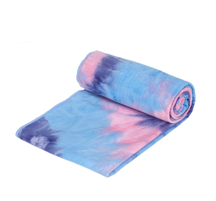 Hot Sale Soft Fitness Men Women Tie Dye Non Slip Microfiber Suede Yoga Mat Towel Set