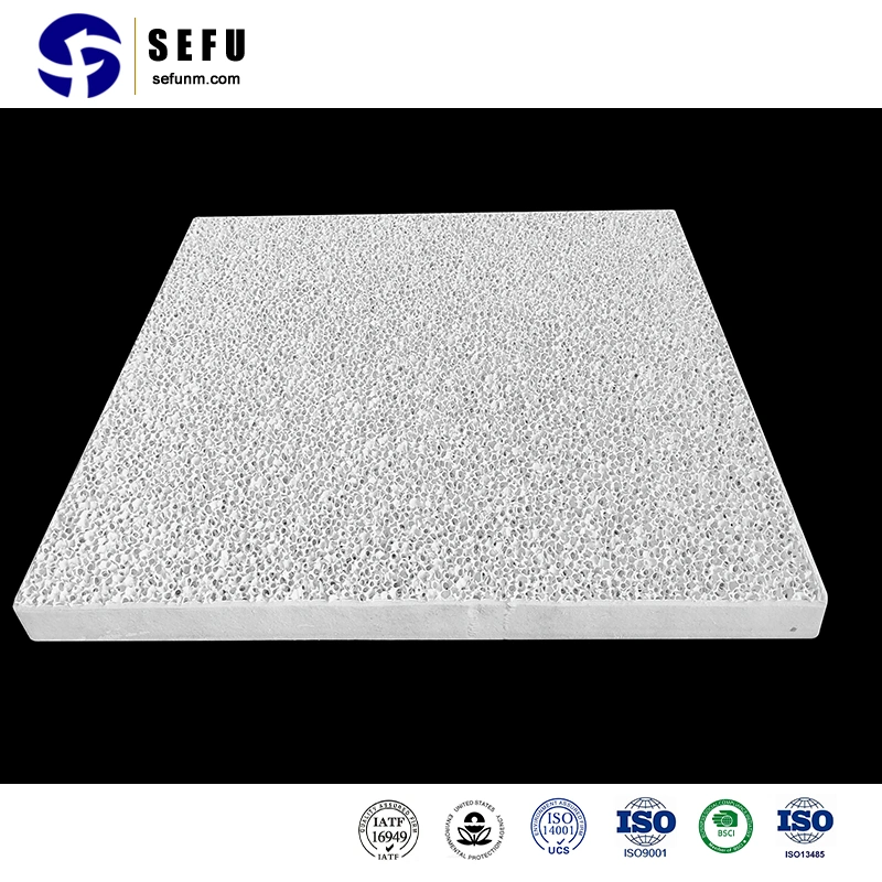 Plaque d'oxyde de zircone poreuse en carbure de silicium moulée industrielle personnalisée Filtre en mousse céramique alumine pour filtration de l'aluminium