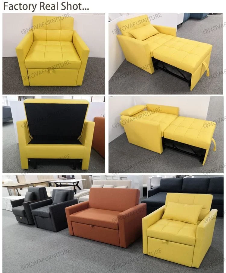 Nova Diseño moderno Moda Mobiliario de Sala de estar Sofá Divan Individual Cama cum sofá cama plegable para huéspedes