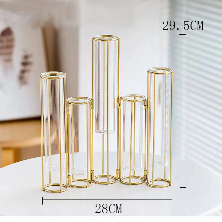 Customized Wedding Clear Glass Test Tube Flower Vase Geometric Terrarium Decorative Vase