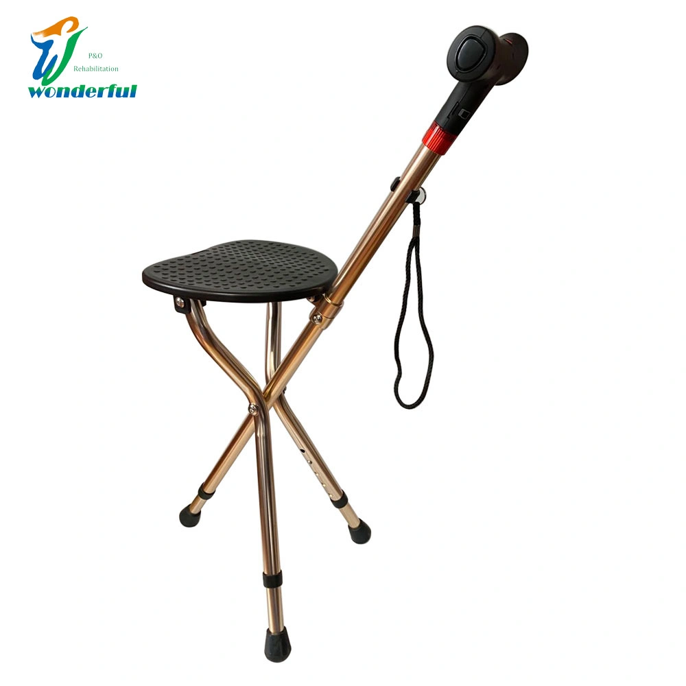 Aluminum Alloy Folding Chair Foldable Cane Multifunctional Cane Walking Stick