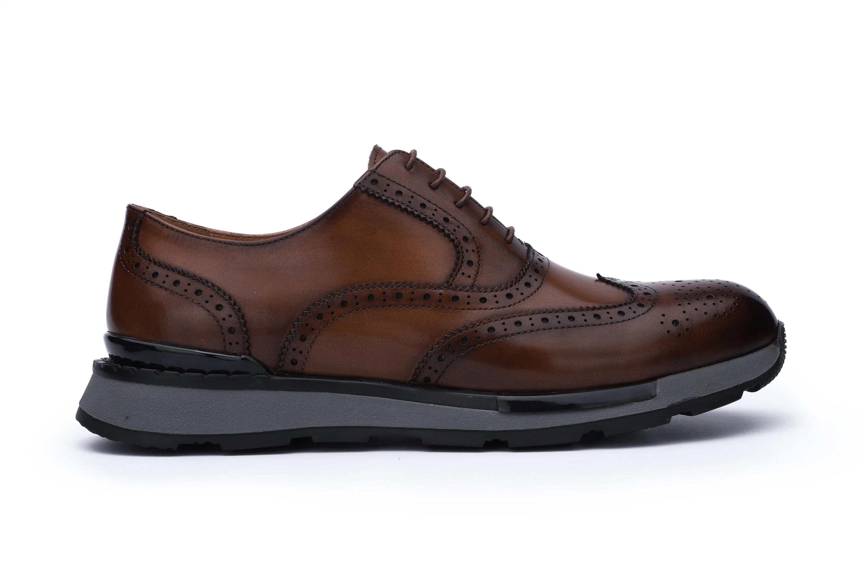 Nueva moda popular los hombres de negocios de encaje vestido zapatos de cuero