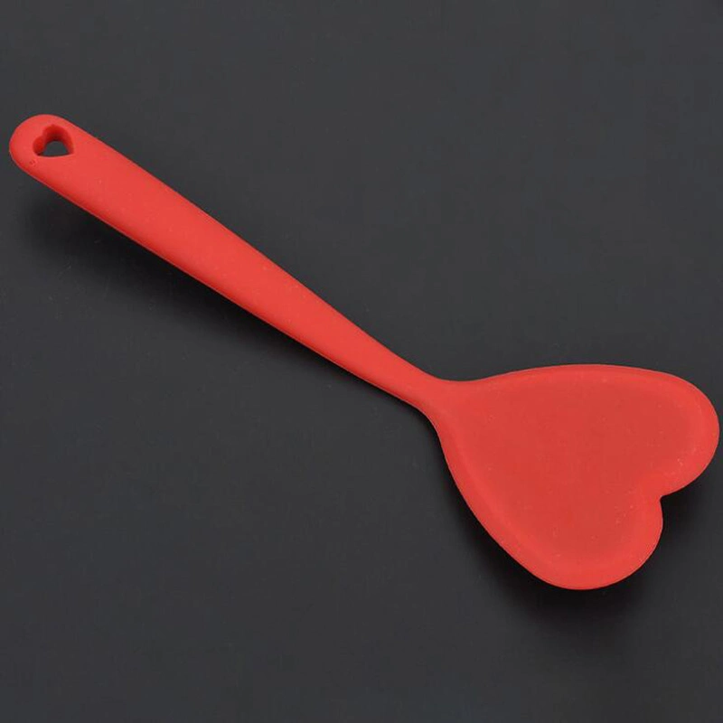 Heart-Shaped Spatula, Heat Resistant Seamless Silicone Spatula with Hanging Holes for Mixing Turning Pizza Paddle Nonstick Flexible Silicone Turner Wbb12143