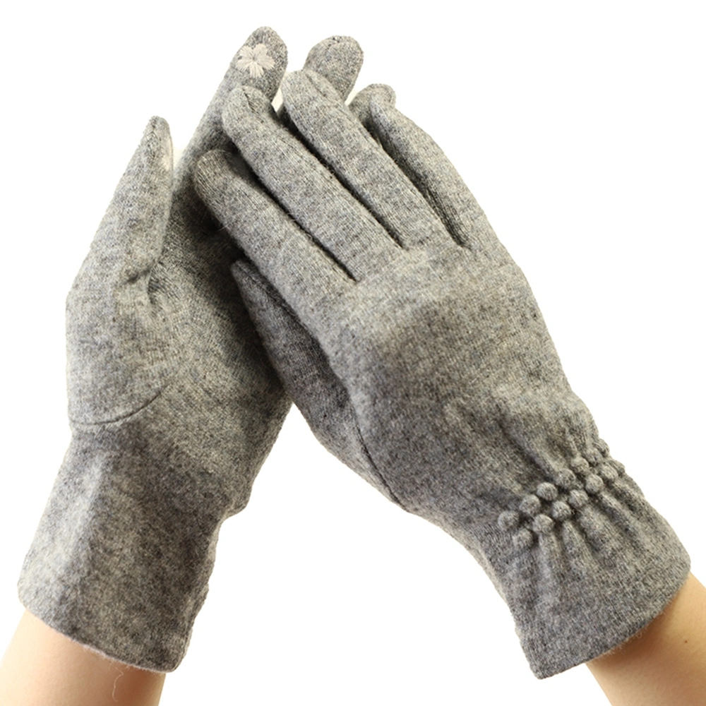 Großhandel schwarz Strickhandschuhe Material der Wolle Handschuhe für die Mode Mädchen Handschuhe Halten Sie warm im Winter Touchscreen Outdoor-Handschuhe Mit