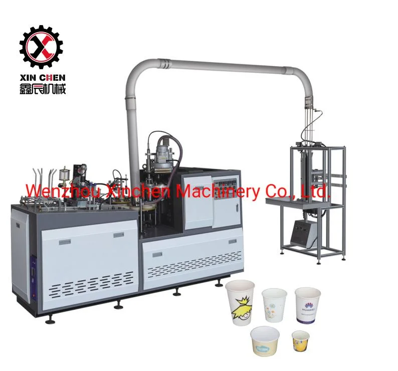 Machine de formage de gobelets en papier jetables entièrement automatique avec ultrasons pour thé café/Machine de fabrication de gobelets en papier.