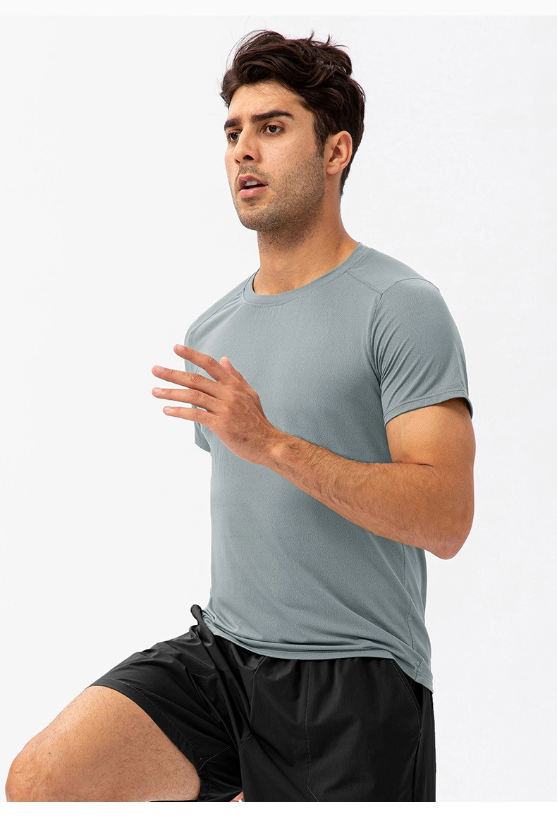 Herren Loose Running Quick-Drying T-Shirt Rundhalsausschnitt atmungsaktive Fitness-Sportarten Oberteil Freizeitkleidung Mit Kurzen Ärmeln