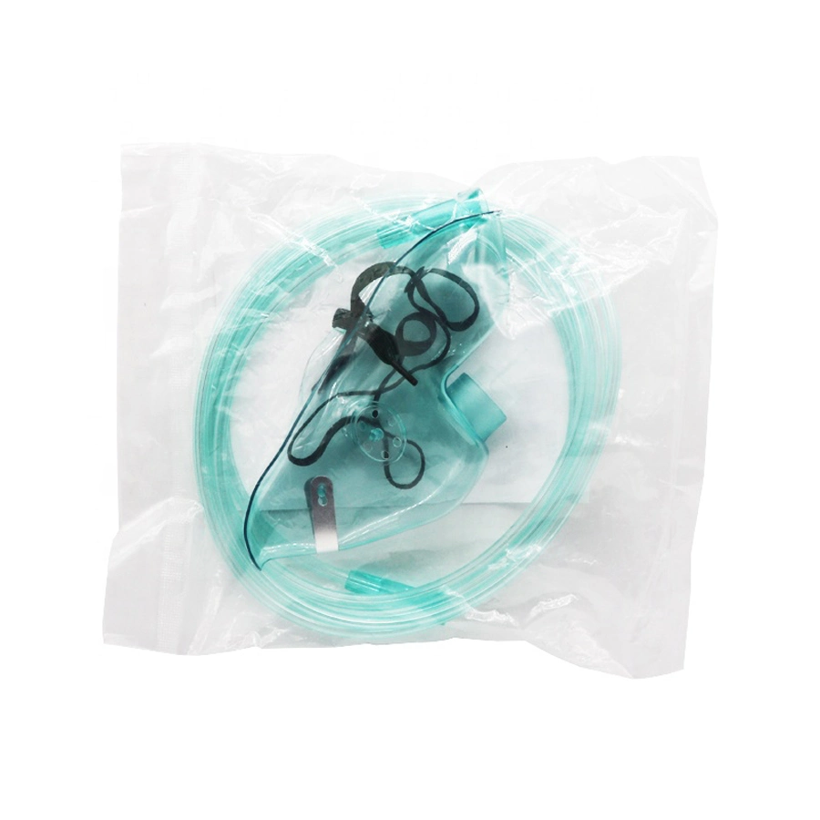 Medical Disposable of PVC Transparent Nasal Oxygen Mask with 200cm Tube