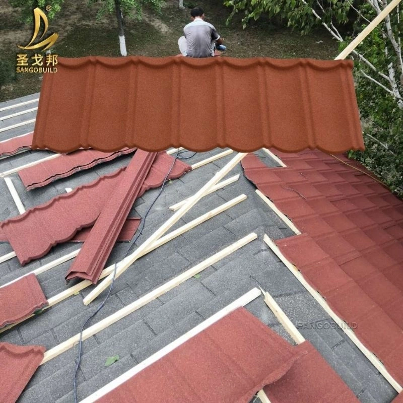 Building Materials Malaysia Stone Coated Steel Roof Tiles Green Roof Shingles for House