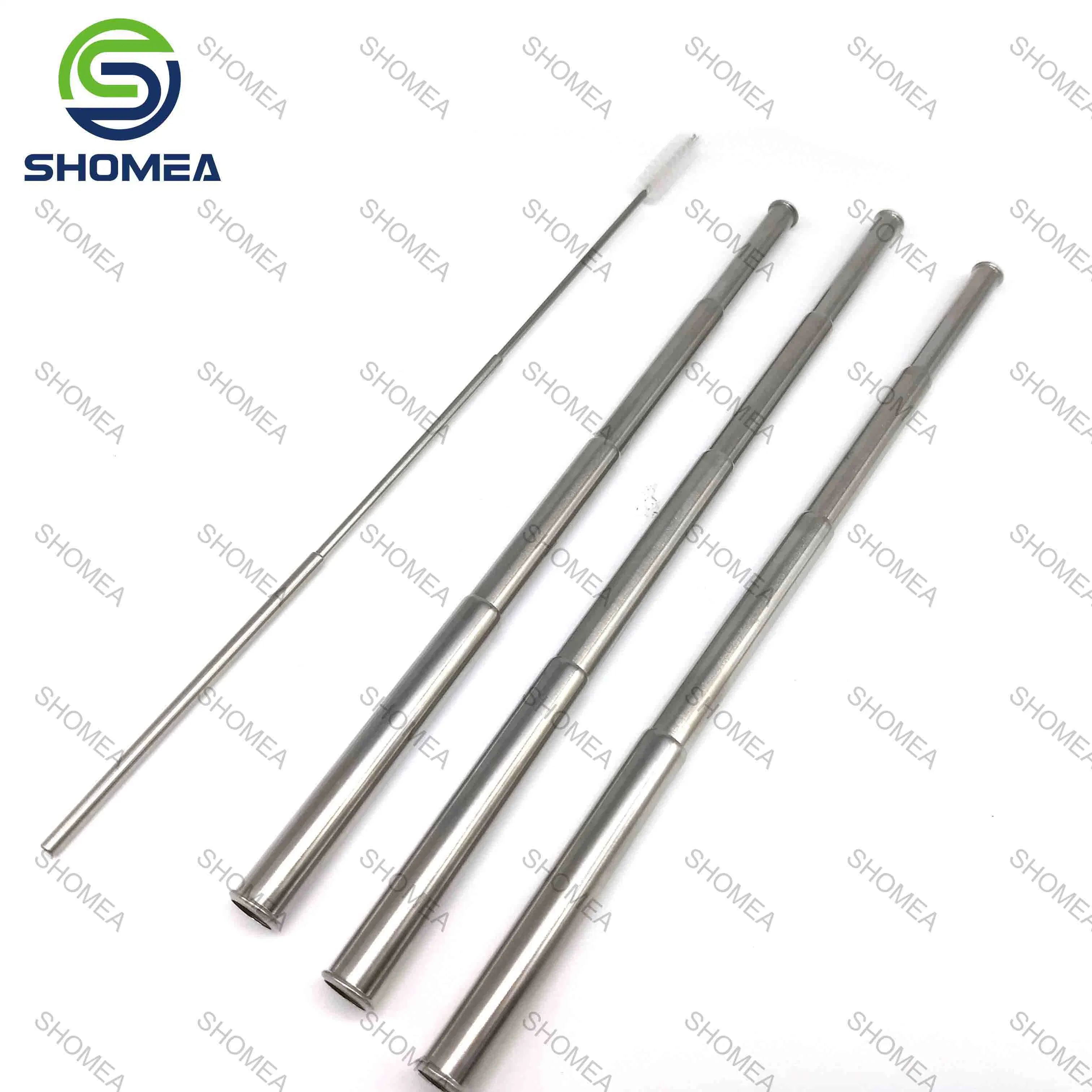 Custom Stainless Steel Telescopic Straw with Bristled Brush