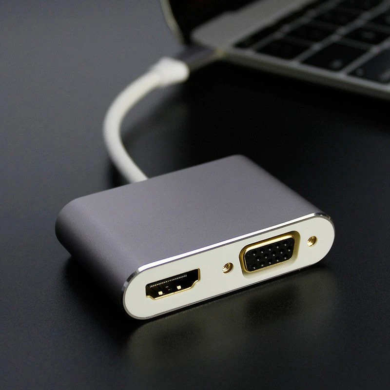 Nuevo Premium Mayorista Tipo C Hub USB3,1 USB 3,0 VGA A HD mi adaptador VGA para equipos de audio y vídeo domésticos