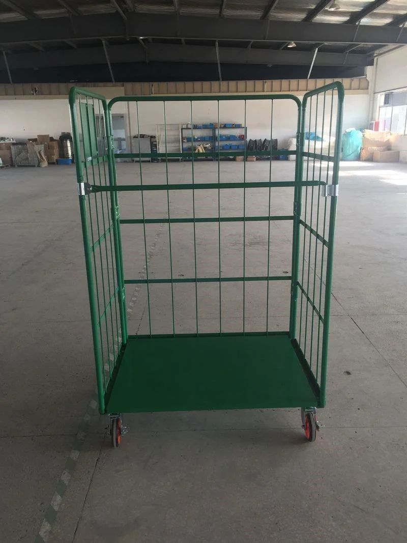 Standard Galvanized Shelf Collapsible Security Storage Table Trolley