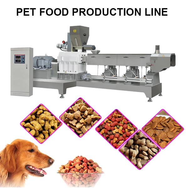 Gran capacidad extrusionadora de husillo doble grueso Comida para perros perro de la máquina de procesamiento de alimentos