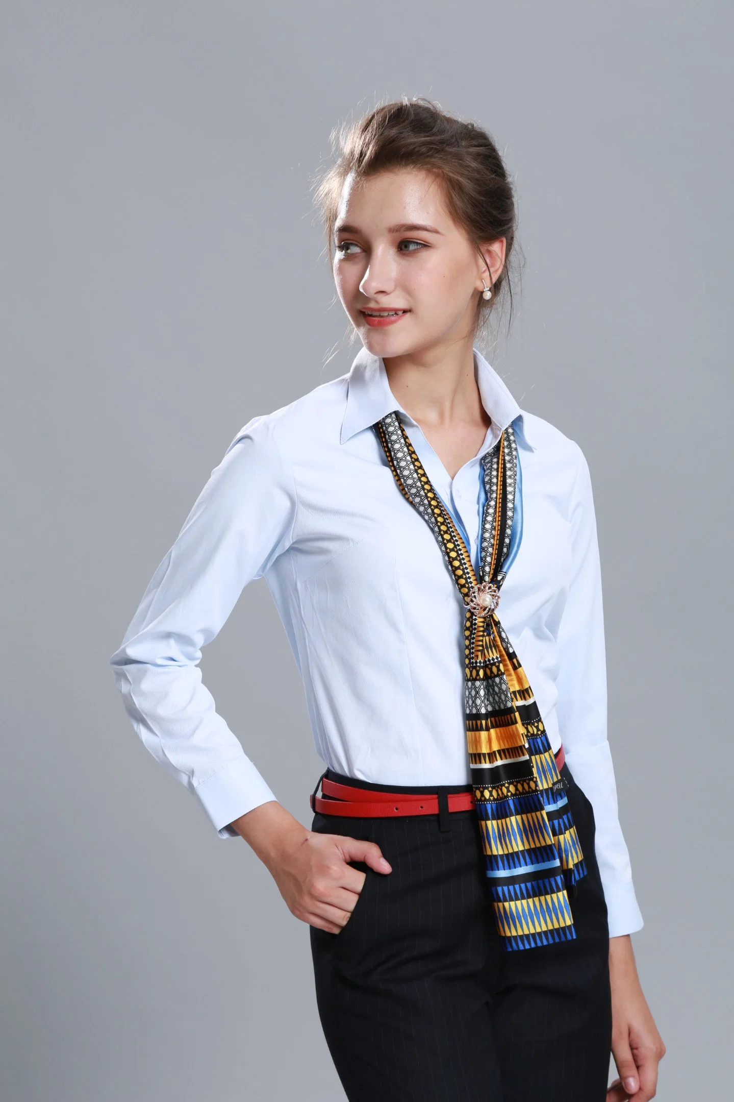 OEM Ladies Business Shirt Slim-Fit Work Clothes Ladies Shirt Wholesale/Supplier Customization