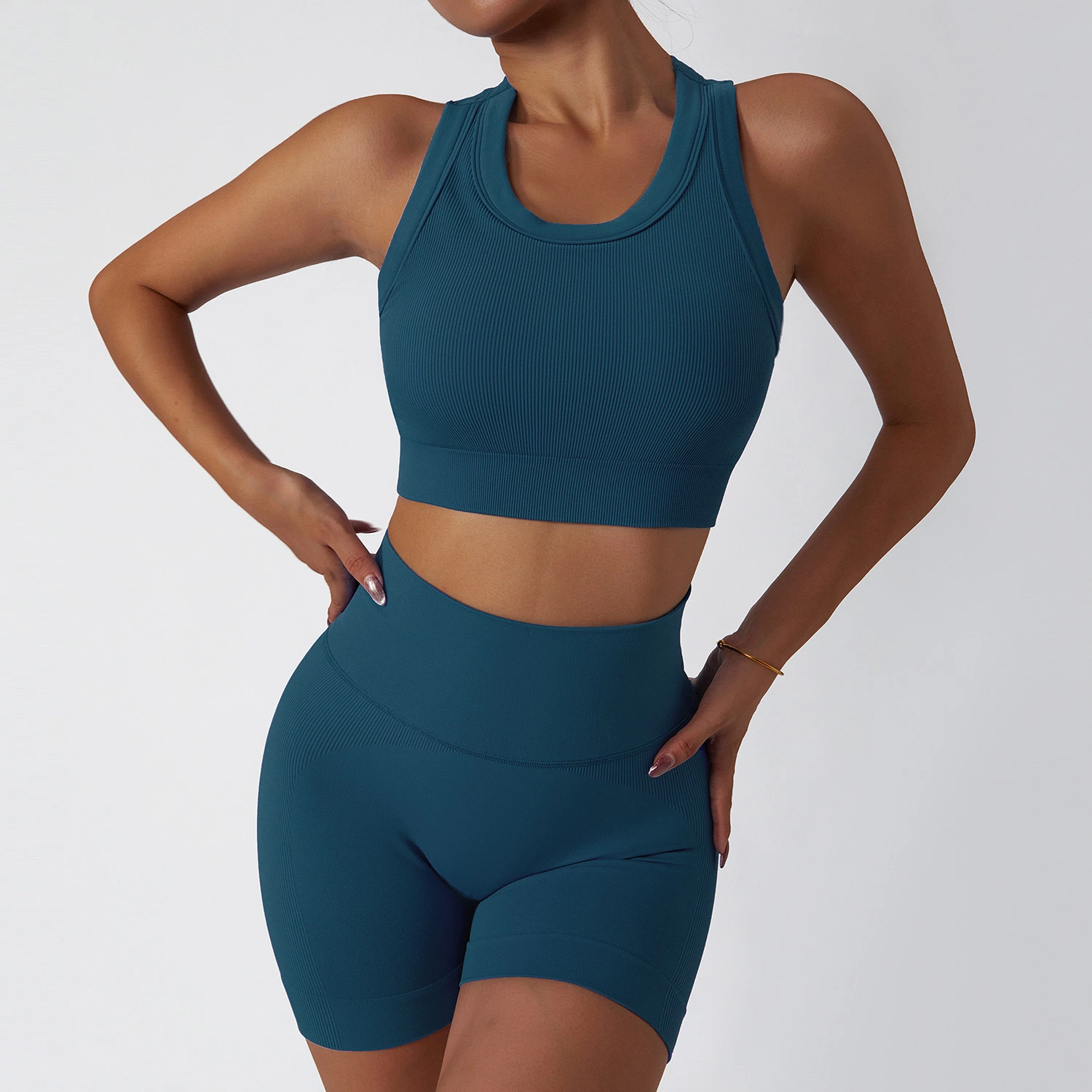 Soutien-gorge de sport rembourré sans coutures à col haut pour femme, nouveau modèle Soutien-gorge de yoga up Fitness