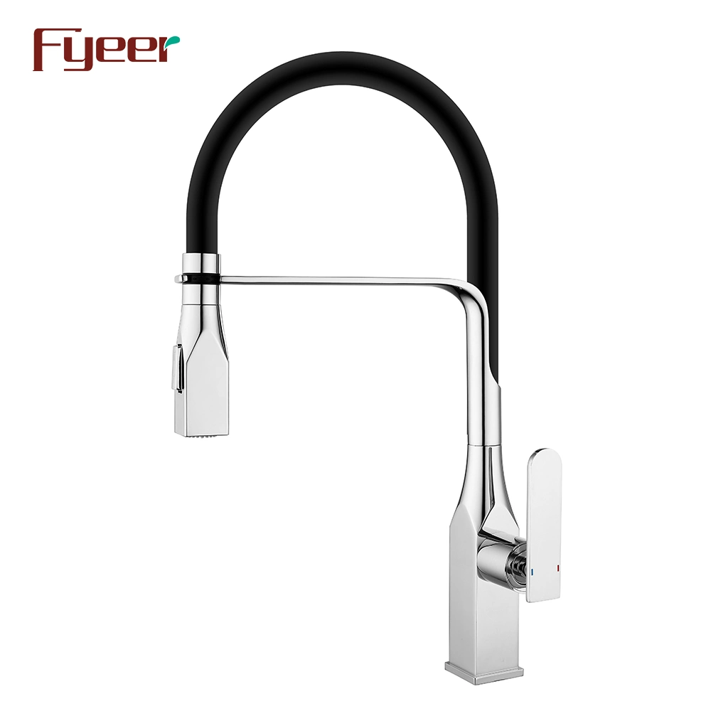 Fyeer Two Function Pull Down Kitchen Sink Mixer with Square Spray