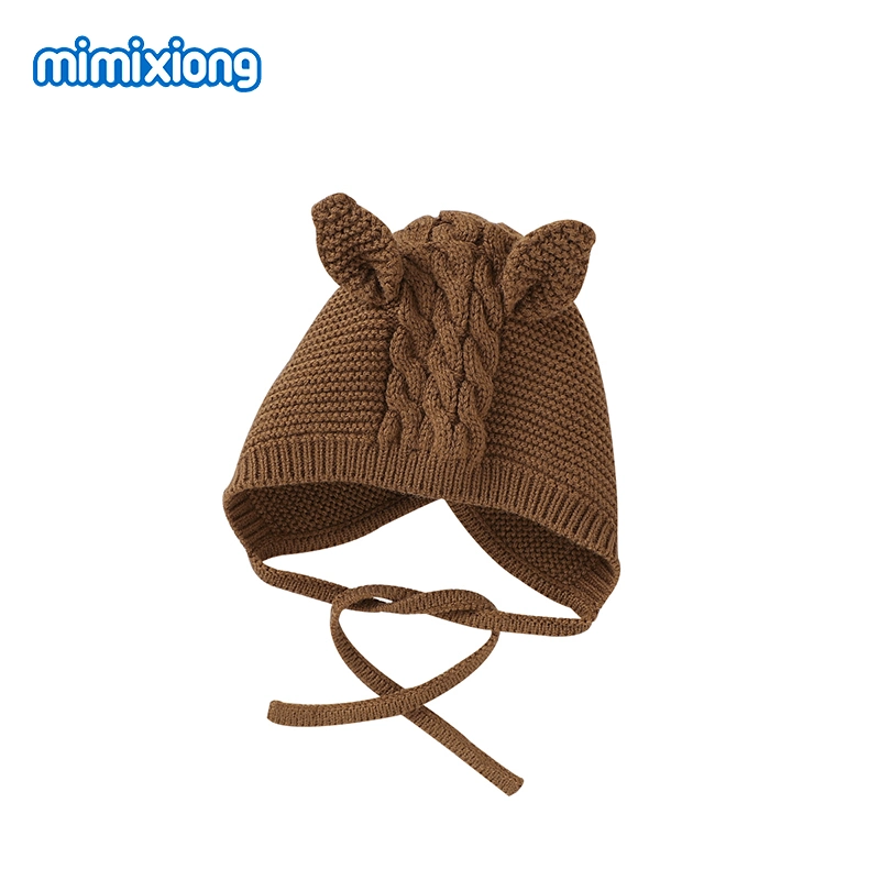 Wholesale Price Baby Girl Boy Hats Autumn Winter Fashion Warm Knitted Hats with Cute Ears