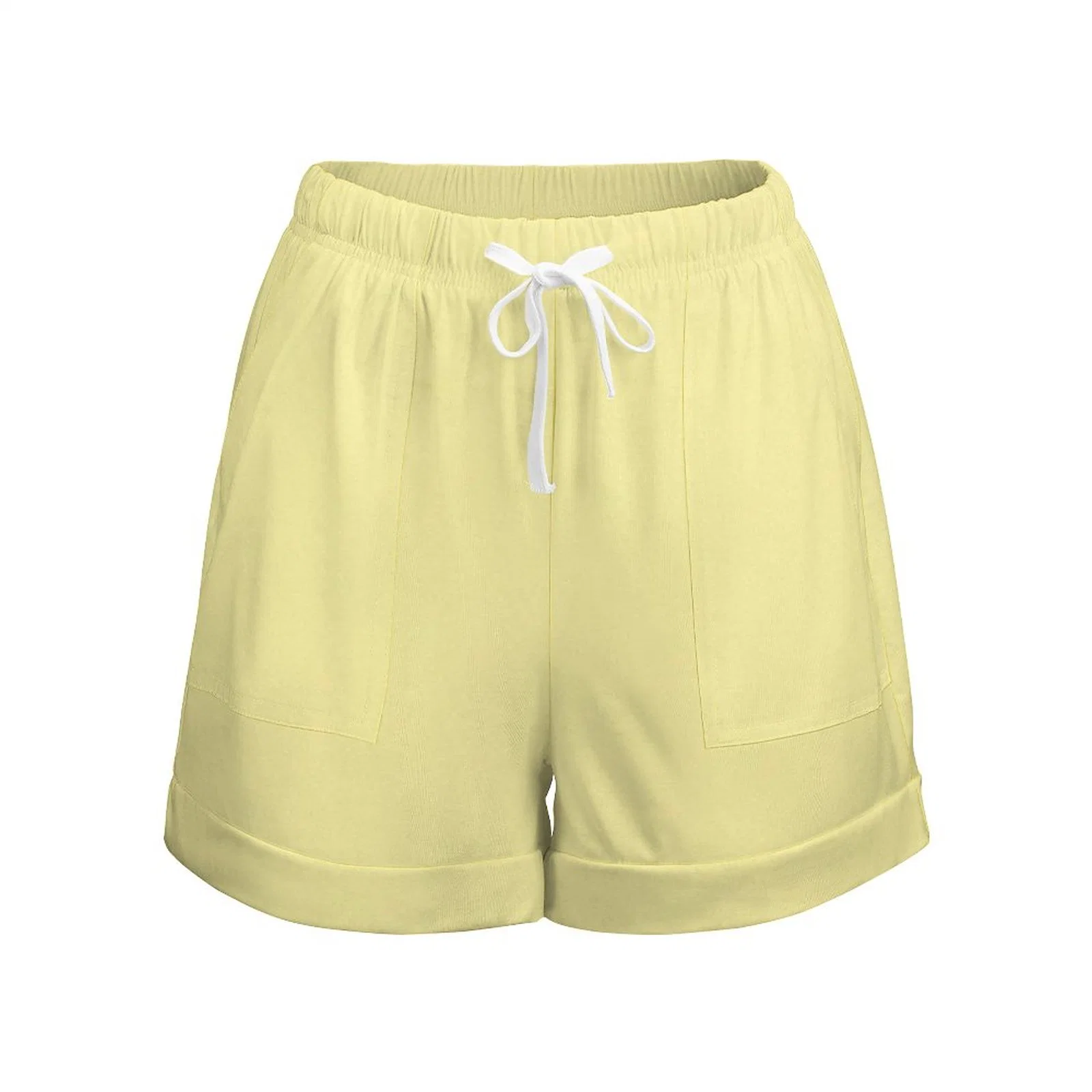 Shorts vierges personnalisés en gros pour femmes de la mode estivale avec cordon de serrage.