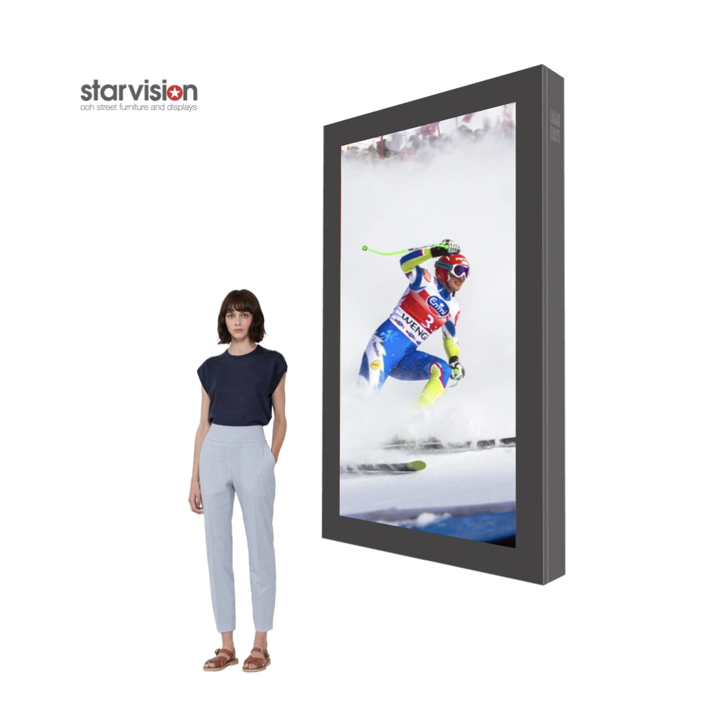 55" Wall Mounting 2500 Nits Outdoor Weather Proof LCD Display with USB SD Card