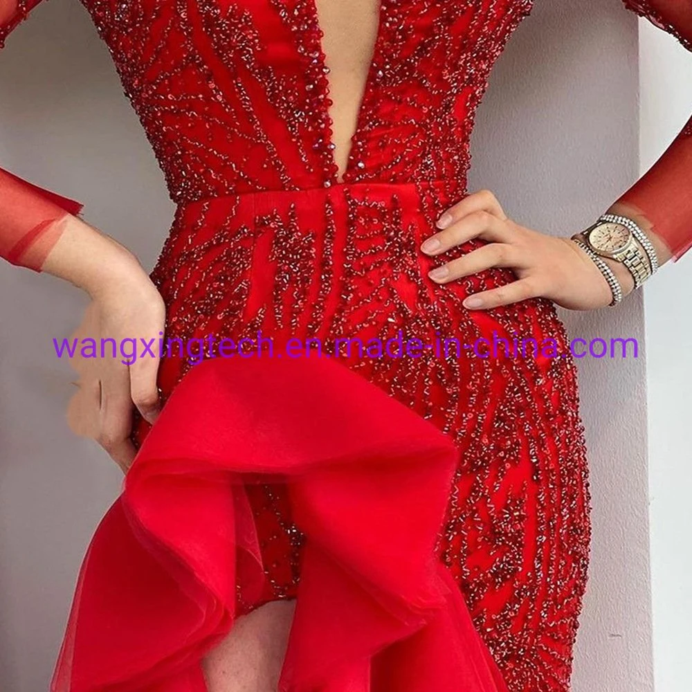 Online Sale 2022 New Women's Dress Toast Deep V Sequin Split Fishtail Wedding Evening Party Red Dress